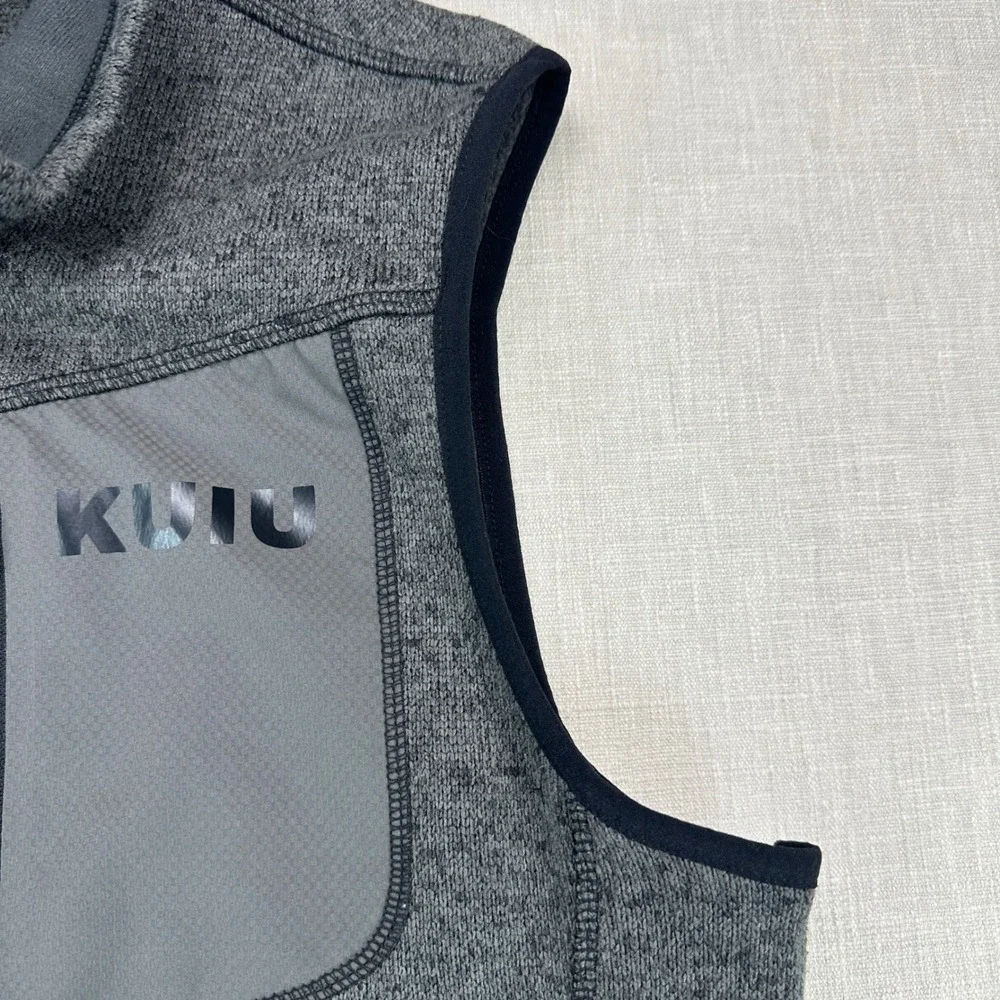 KUIU Vest Mens L Gray Base Camp High Loft Fleece Full Zip Outdoor Hiking EUC